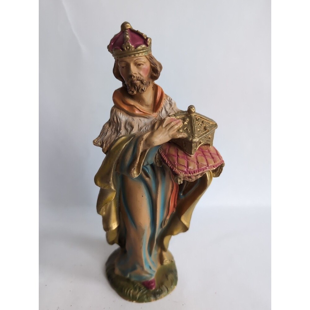 Vtg Wise Man King Nativity Figure Paper Mache Italy 8" Large